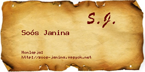 Soós Janina névjegykártya