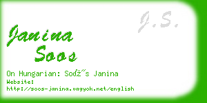 janina soos business card